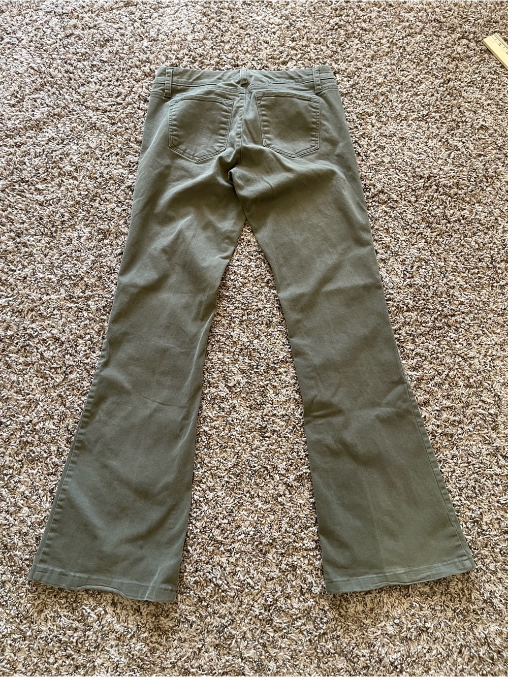 Banana Republic Olive Green Flare Leg Pants Women's Size 2 Stretch Chino Trouser - Picture 2 of 13
